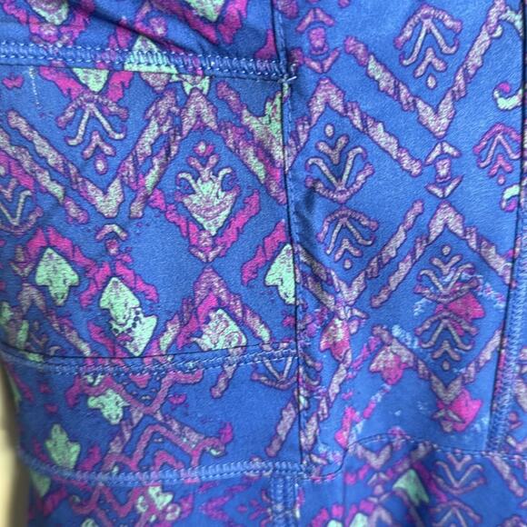 Title Nine Nimblene Blue/Purple Pink Geometric Print Racerback Dress W1011 Sz 6 - Picture 7 of 9